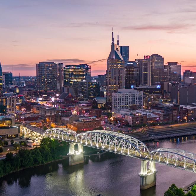 Nashville Skyline at Sunset